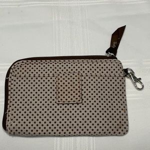 thirty-one Polka Dot Card and ID Holder Zippered Closure